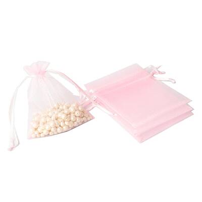 100Pcs Rectangle Organza DIY Craft Drawstring Bags