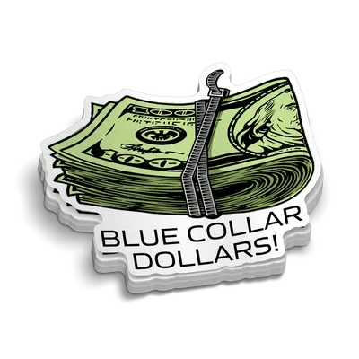 Blue Collar Dollars - Hard Hat Decal