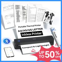 Inkless Portable Printer – Wireless Bluetooth Thermal Printer for Travel & Mobile Use, Compatible with iOS, Android, Laptop...