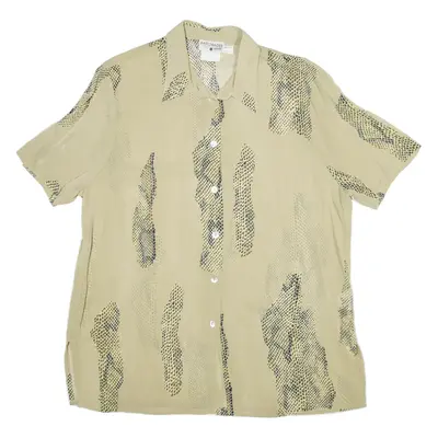 KARLSBADER Snake skin Shirt Green Viscose Animal Print Short Sleeve Womens UK 18