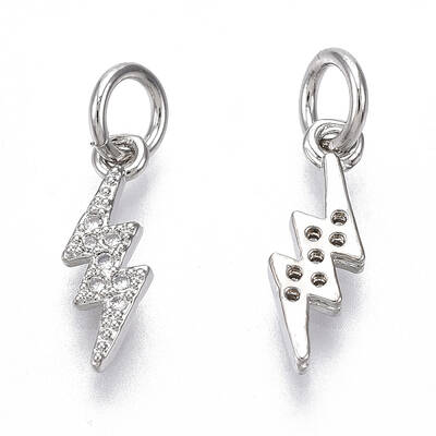 Brass Micro Pave Cubic Zirconia Charms