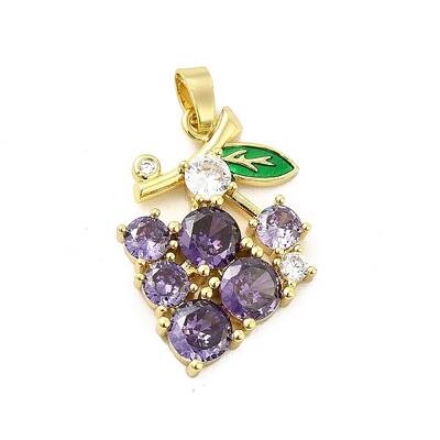 Brass Micro Pave Clear Cubic Zirconia Pendants