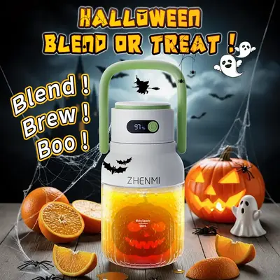 Festive Holiday Blender for Shakes & Smoothies! ZHENMI BPA-Free Cordless Blender, 33oz, Ice Crushing, USB Rechargeable, Make ...