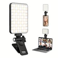 Selfie Light, Phone Light with Front & Back Clip, 60 LED Portable Light with 3 Light Modes, 3000mAh Rechargeable Video Light ...