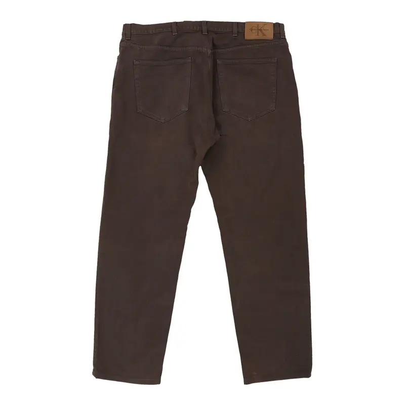 Calvin Klein Jeans Trousers - 38W 31L Brown Cotton