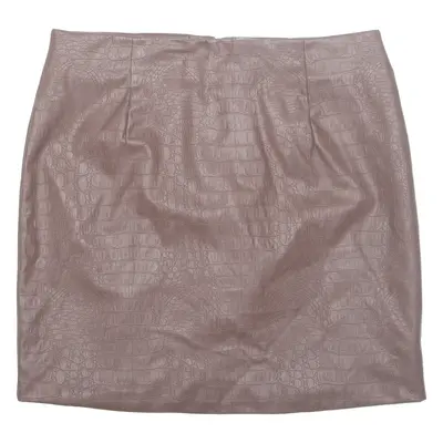 GEORGE Womens Straight Skirt Brown Short Leather M