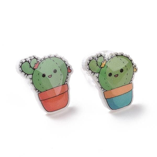 Acrylic Stud Earrings with Plastic Pins for Women