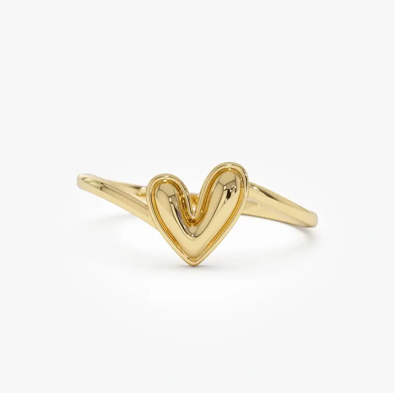14k Gold Love Heart Ring