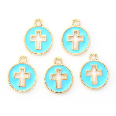 Light Gold Plated Alloy Enamel Pendants