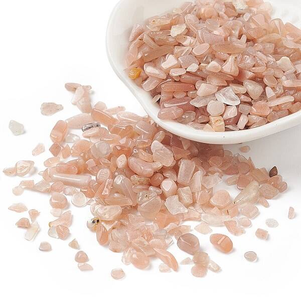 Natural Peach Moonstone Chips Beads