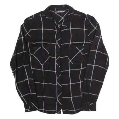 TALLY WEIJL Womens Shirt Black Check Long Sleeve S