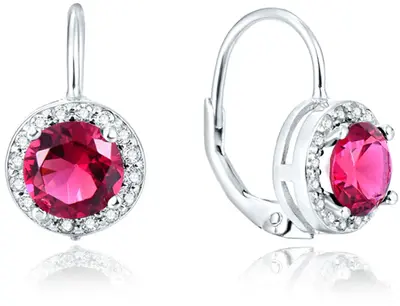 Beneto Silver earrings with glitter AGUC1158