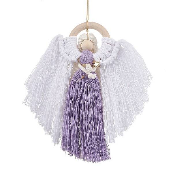 Angel Wood & Cotton Threads Pendant Decoration