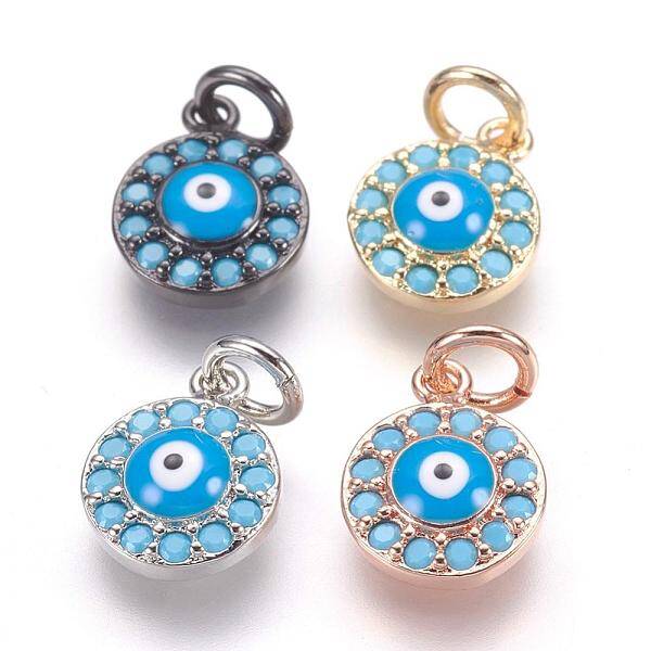 Brass Micro Pave Cubic Zirconia Charms
