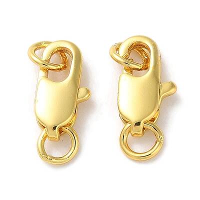 Rack Plating Brass Lobster Claw Clasps