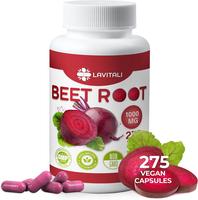 275 Beet Root Extract Capsules, 1000mg per Serving, 100% Natural & Pure from Beet Root, No Gluten, No Sugar, Vegan Capsules, ...