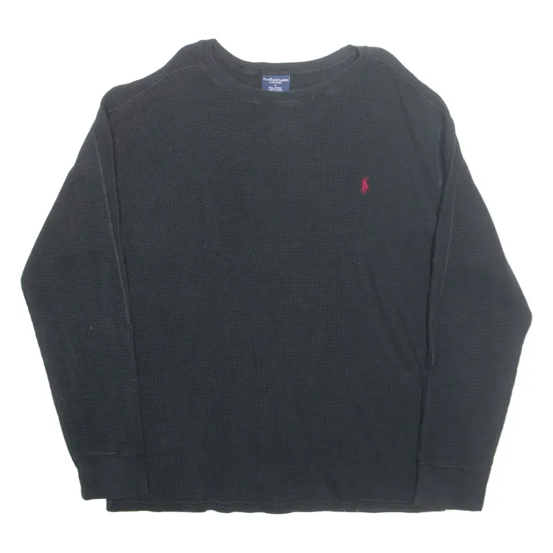 POLO RALPH LAUREN Sleepwear Mens T-Shirt Black Long Sleeve M