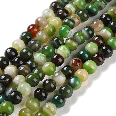 Natural Striped Agate/Banded Agate Beads Strands