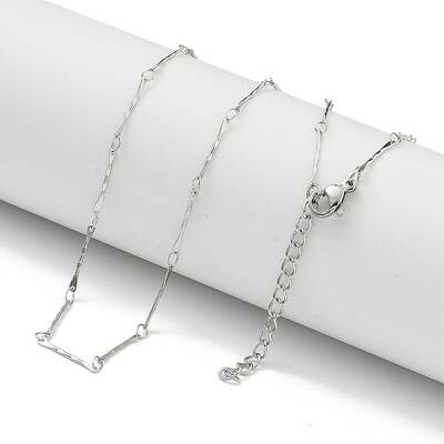 304 Stainless Steel Bar Link Chain Necklaces