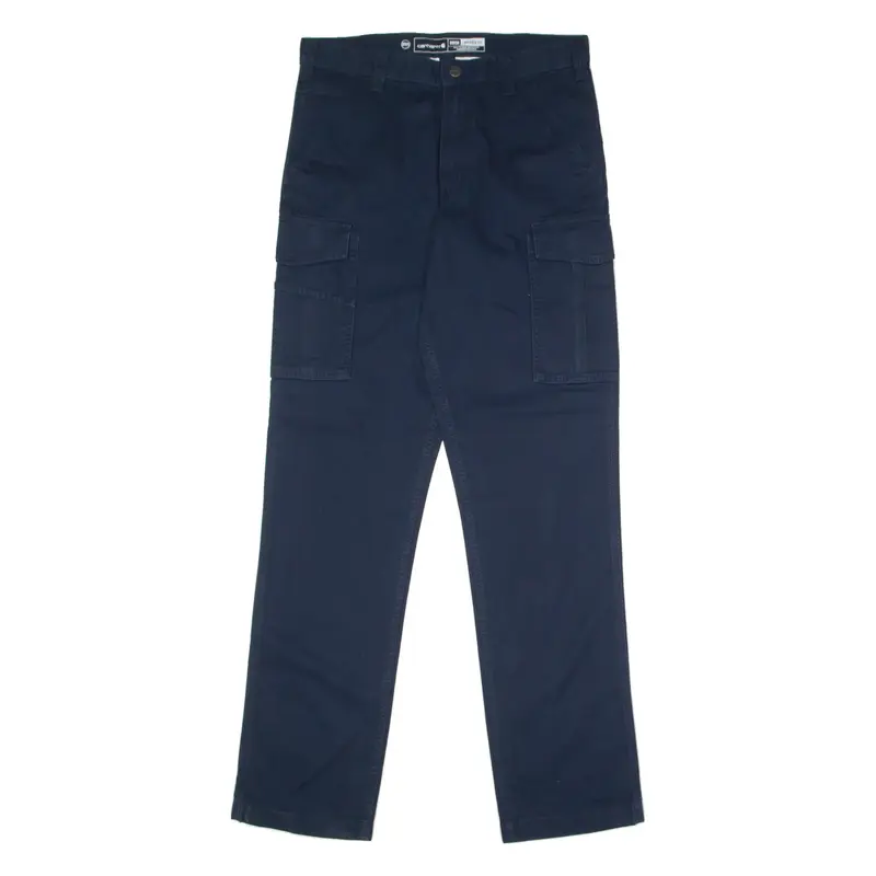 CARHARTT Cargo Workwear Mens Canvas Trousers Blue Relaxed Straight W33 L36