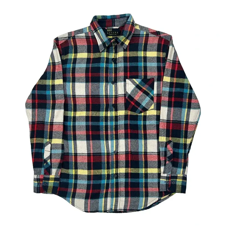 Activa Checked Flannel Shirt - Large Multicoloured Cotton