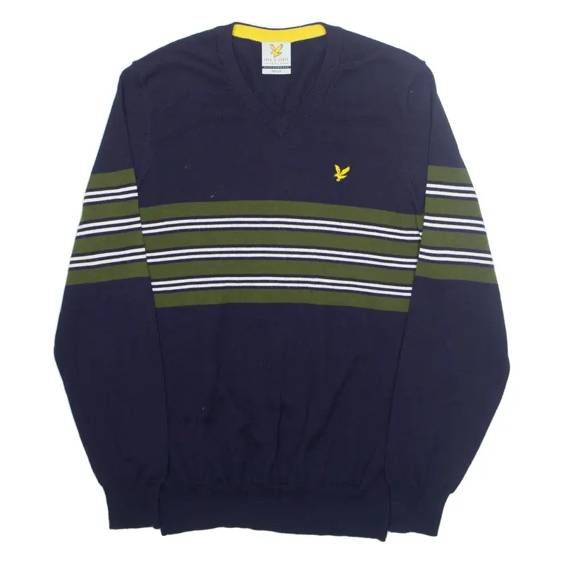 LYLE & SCOTT GOLF Mens Jumper Blue V-Neck Tight Knit M