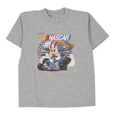 Age 12 Gildan Nascar T-Shirt - Large Grey Cotton
