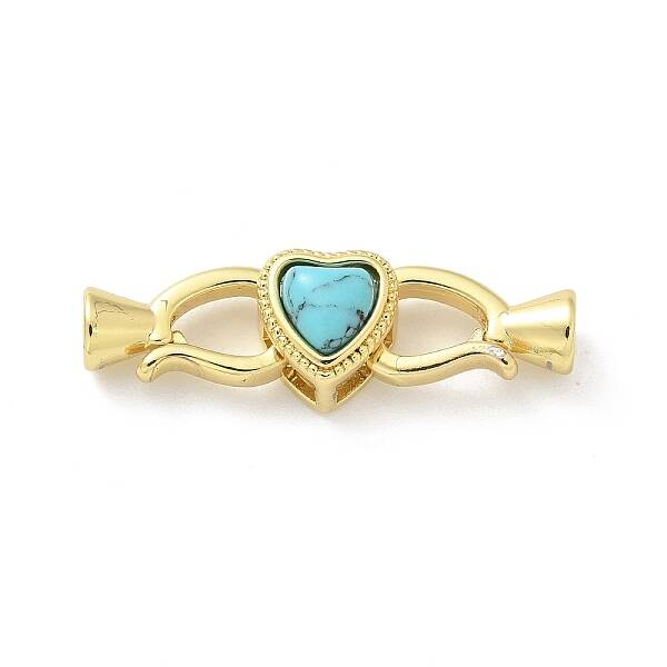 Brass Heart Fold Over Clasps