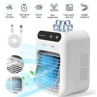 Portable Air Conditioner, 2-Speed Cooling, 500ml Water Tank with 1800mAh Battery For 10 Hours, Eletric Fan, Instant Cooling f...