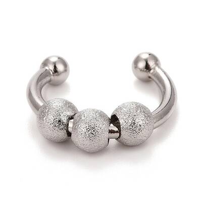 Brass Rotating Beaded Cuff Ring