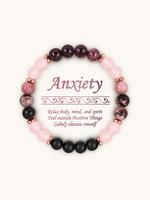 Garnet Crystal Beaded Bracelet, Unisex 8mm Beaded Energy Jewelry, Relief Bracelet, Bracelets Stack, Spiritual Gift for Succes...