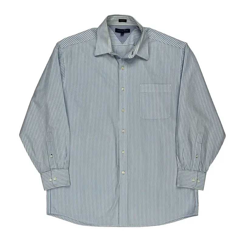 Tommy Hilfiger Striped Shirt - Large Blue Cotton