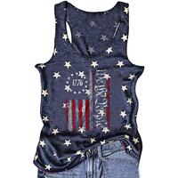 4th Of July Tank Tops For Women Sleeveless Flag T-shirts Tees Vest Blouse