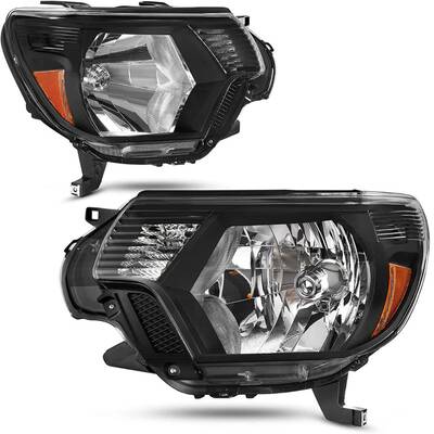 YITAMOTOR® 2012-2015 Toyota Tacoma Headlights Assembly Black Housing Amber Reflector