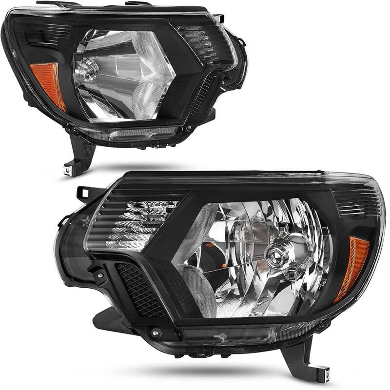 YITAMOTOR® 2012-2015 Toyota Tacoma Headlights Assembly Black Housing Amber Reflector