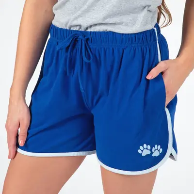 Paw Print Accent Trim Shorts - Gray - 4X