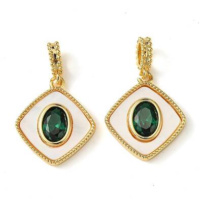 Brass Micro Pave Cubic Zirconia Pendants