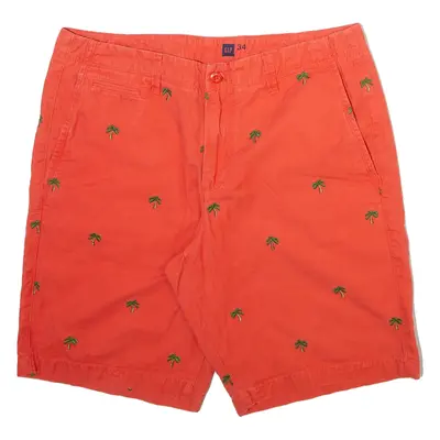 GAP Palm Trees Mens Casual Shorts Orange M W34