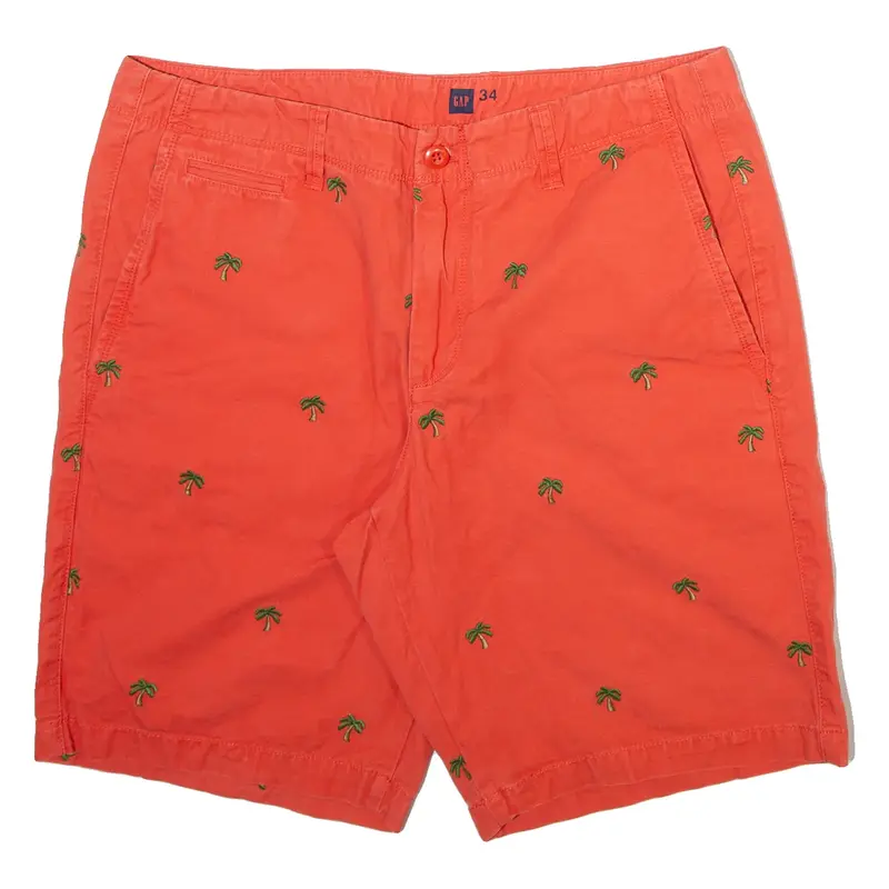 GAP Palm Trees Mens Casual Shorts Orange M W34