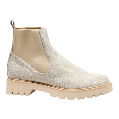 DOLCE VITA Chelsea Boots Beige Canvas Womens UK 5.5