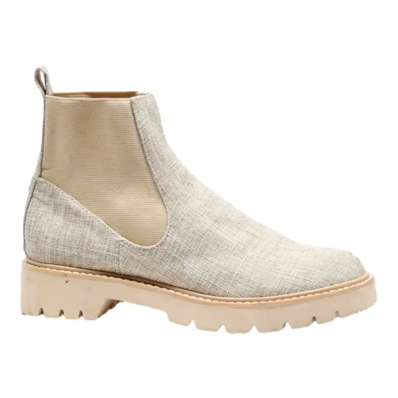DOLCE VITA Chelsea Boots Beige Canvas Womens UK 5.5