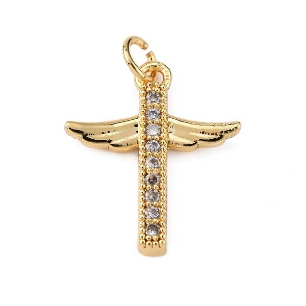 Brass Micro Pave Clear Cubic Zirconia Pendants