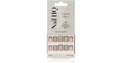 Nail HQ Square False Nails Utterly Olive 24pcs
