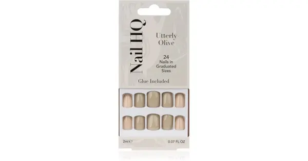 Nail HQ Square False Nails Utterly Olive 24pcs
