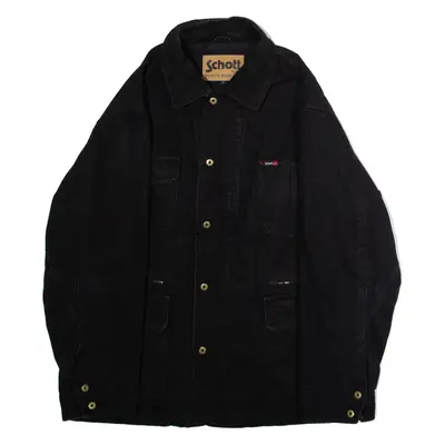 SCHOTT Mens Chore Coat Black Canvas L
