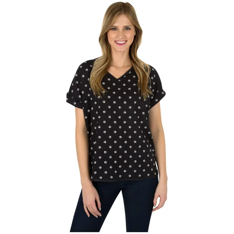 Animal Print Dolman Blouse - Full Drop Cats - L