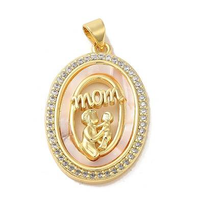 Mother's Day Brass Micro Pave Clear Cubic Zirconia Pendants