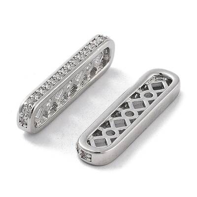 Brass Micro Pave Clear Cubic Zirconia Multi-Strands Links