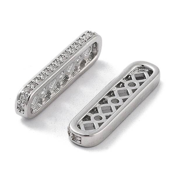 Brass Micro Pave Clear Cubic Zirconia Multi-Strands Links