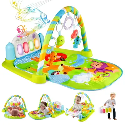 Infant Activity Play Mat - Kick & Play Piano Gym with Musical Learning Toys and Rattle Maracas, Developmental Play for Newbor...